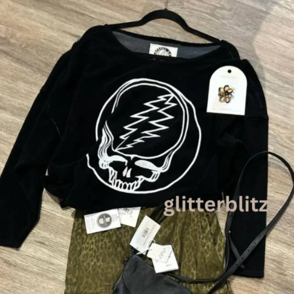 PEOPLE OF LEISURE Grateful Dead Stealie Oversized Pullover Sweatshirt - Picture 4 of 13